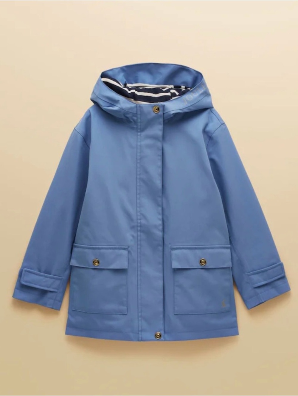 Joules Kids' Port-Mini Blue Waterproof Raincoat With Hood Sz 10Y